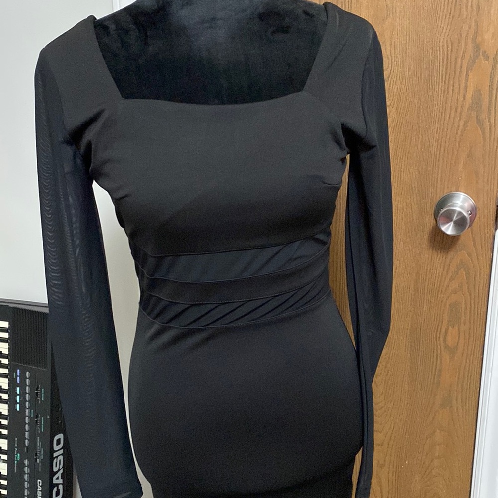 Long sleeve black dress